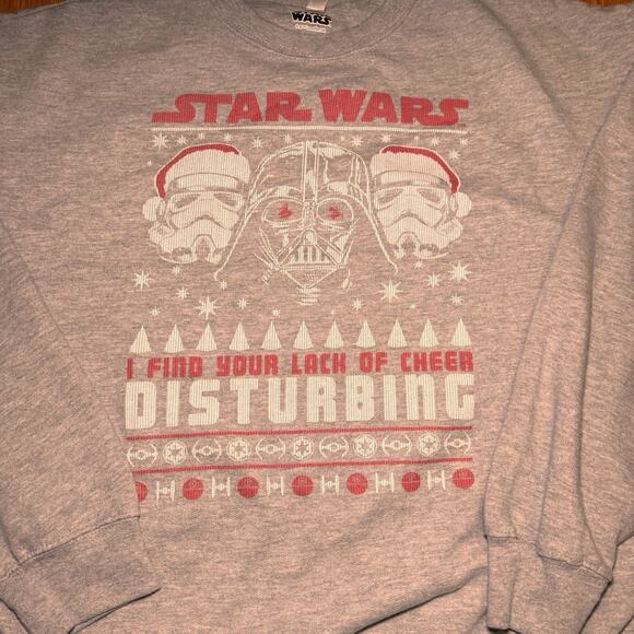 Star Wars Darth Vader Stormtrooper Christmas Sweatshirt 2XL - Picture 2 of 5
